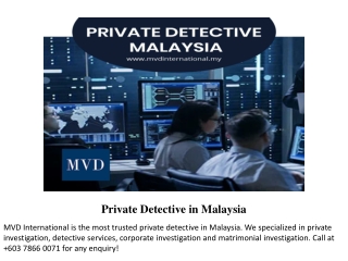 Private Detective in Malaysia
