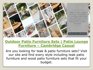 Outdoor Patio Furniture Sets | Patio Lounge Furniture – Cambridge Casual