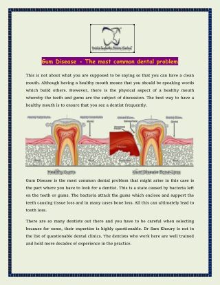 Gum Disease - The most common dental problem