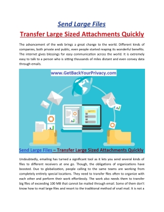 Send Large Files – Transfer Large Sized Attachments Quickly