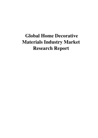 Global_Home_Decorative_Materials_Markets-Futuristic_Reports