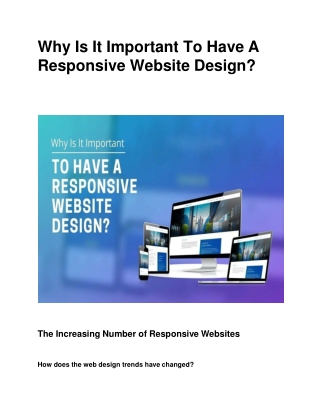 Why Is It Important To Have A Responsive Website Design?