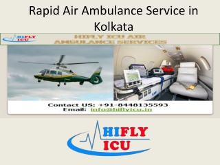 Get Low-Cost Rapid Air Ambulance in Kolkata by HIFLY ICU