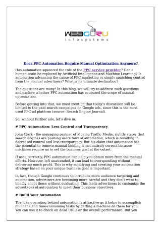 Does PPC Automation Require Manual Optimization Anymore?