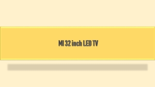 Buy Mi 32 inch LED TV online at Best Prices on Bajaj Finserv EMI Store.