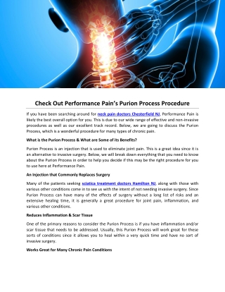 Check Out Performance Pain’s Purion Process Procedure