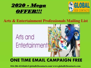 Arts & Entertainment Professionals Mailing List