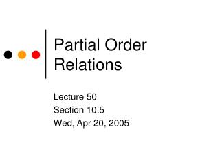 Partial Order Relations