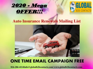 Auto Insurance Renewals Mailing List