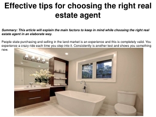 Effective tips for choosing the right and best real estate agent Visit www.irfanbajwa.com