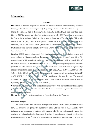 Sample Work of an Meta-Analysis | Hire a Meta-Analysis Expert: Pubrica.com