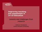 Improving teaching and assessment in 14-19 Education