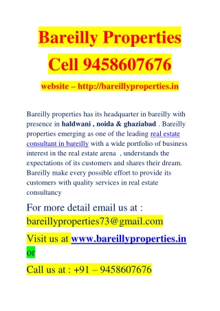 Real Estate Consultant in Bareilly