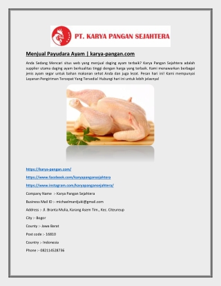 Menjual Payudara Ayam | karya-pangan.com