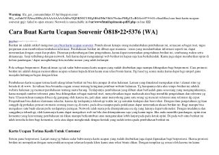 Cara Buat Kartu Ucapan Souvenir O818 22 5376[wa]