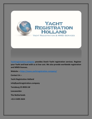 Registering a Yacht(Yachtregistration.company)