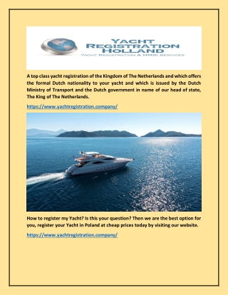 Poland yacht registration(yachtregistration.company)