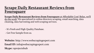 Scrape Daily Restaurant Reviews from Foursquare
