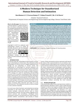 A Modern Technique for Unauthorized Human Detection and Intimation