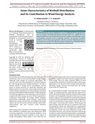 Some Characteristics of Weibull Distribution and its Contribution to Wind Energy Analysis