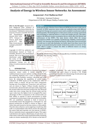 Analysis of Energy in Wireless Sensor Networks An Assessment