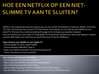 HOE EEN NETFLIX OP EEN NIET-SLIMME TV AAN TE SLUITEN?