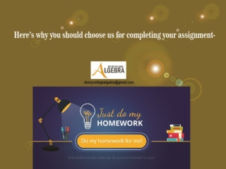 Here’s why you should choose us for completing your assignment