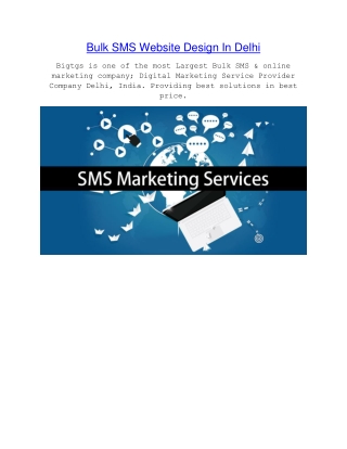 Bulk SMS Website Design In Delhi