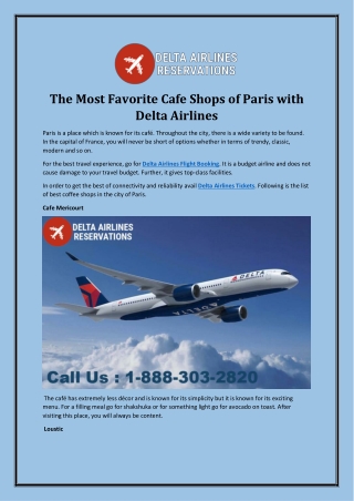 The Most Favorite Cafe Shops of Paris with Delta Airlines