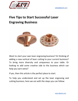 Five Tips to Start Successful Laser Engraving Business