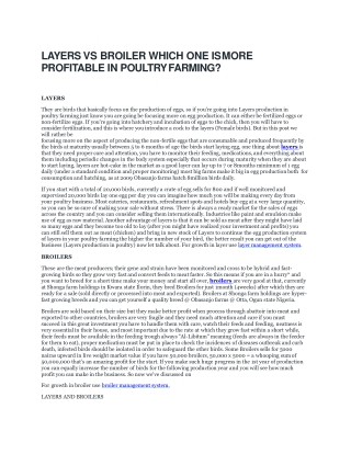 LAYERS VS BROILER WHICH ONE IS MORE  PROFITABLE IN POULTRY FARMING?