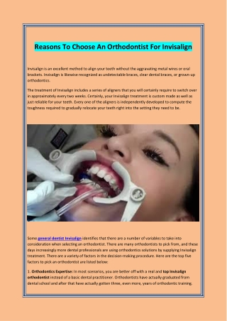 Reasons To Choose An Orthodontist For Invisalign