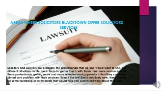 Areas Where Solicitors Blacktown Offer Solicitors Services