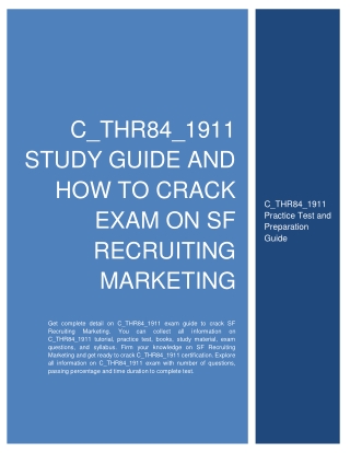 C_THR84_1911 Study Guide and How to Crack Exam on SF Recruiting Marketing