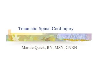 Traumatic Spinal Cord Injury