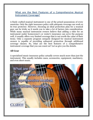 What are the Best Features of a Comprehensive Musical Instrument Coverage?