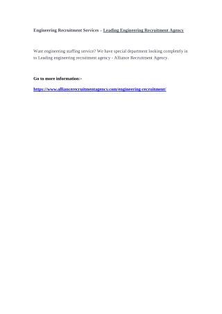 Engineering Recruitment Services – Leading Engineering Recruitment Agency