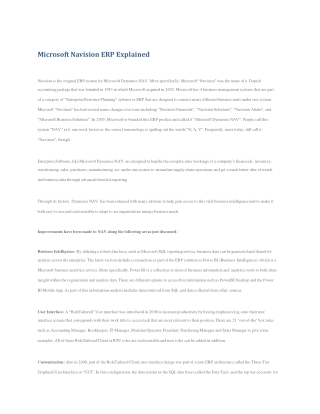 Microsoft Navision ERP Explained