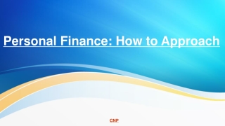 Personal Finance: How to Approach