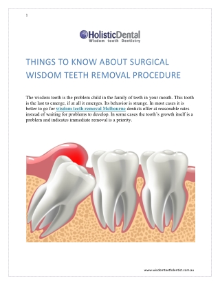 Things to Know About Surgical Wisdom Teeth Removal Procedure