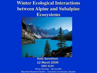 Winter Ecological Interactions between Alpine and Subalpine Ecosystems