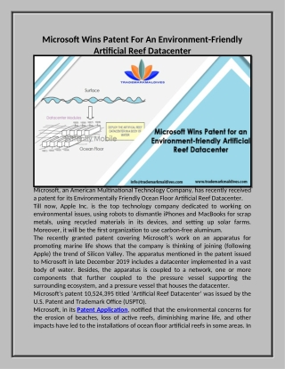 Microsoft Secures Patent For An Environment-Friendly Artificial Reef Datacenter