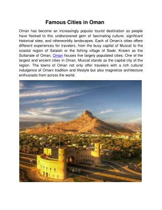 Famous Cities in Oman