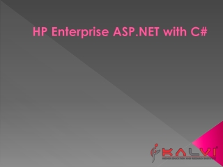 HP Enterprise ASP.NET with C#