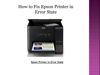 How to Fix Epson Printer in Error State