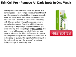 Skin Cell Pro - Remove All Dark Spots In One Weak