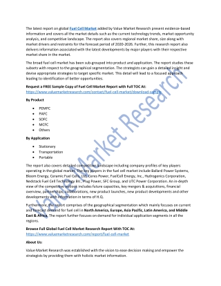 Fuel Cell Market, Size & Trends – Industry Report, 2019-2026