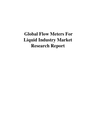 Global_Flow_Meters_For_Liquid_Markets-Futuristic_Reports