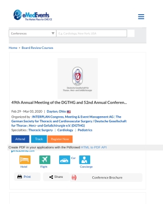49th Annual Meeting of the DGTHG and 52nd Annual Conference of the DGPK