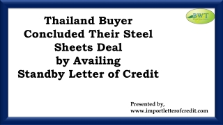 Standby Letter of Credit- SBLC Providers – MT760